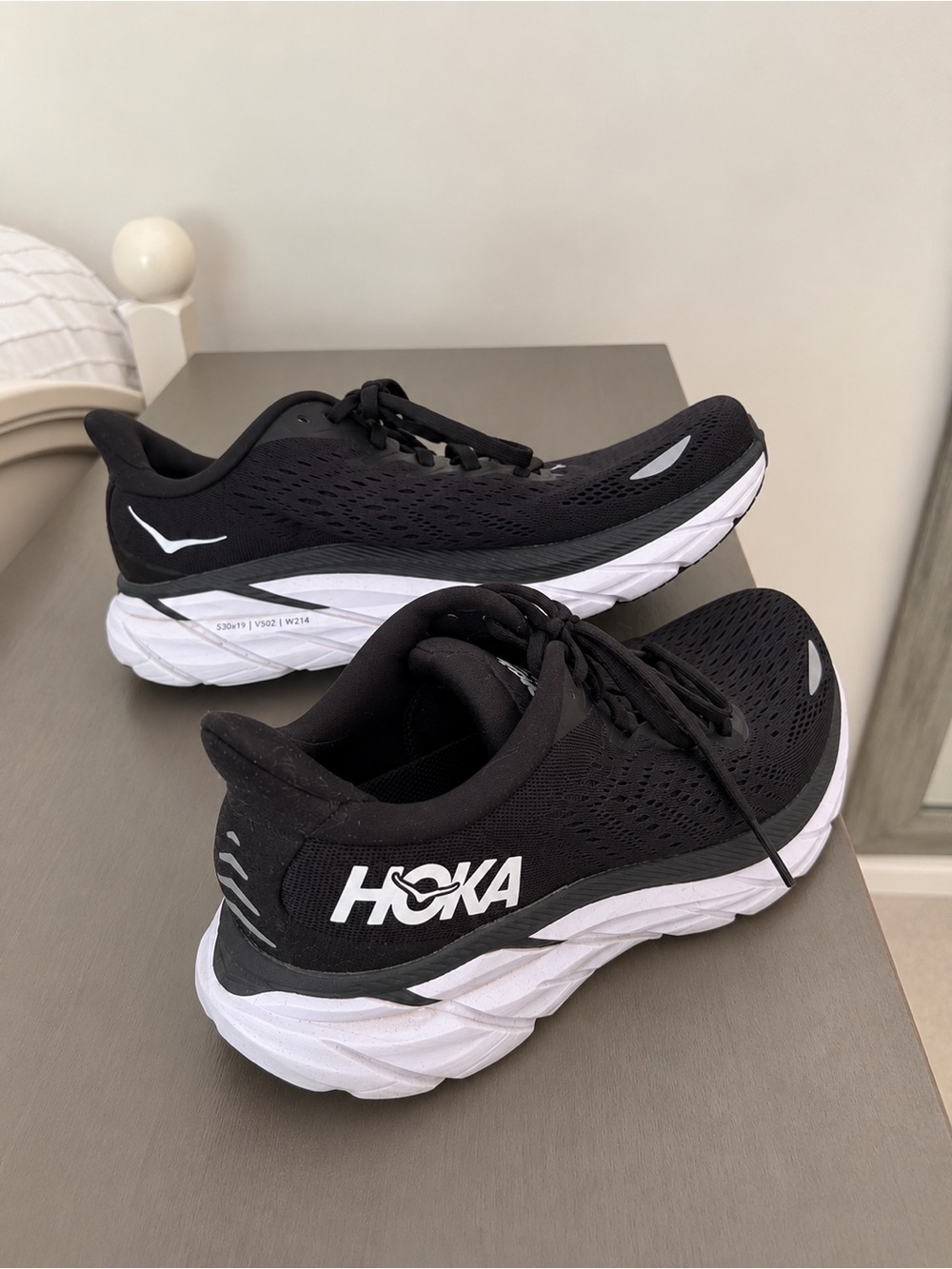 Hoka One One black trainers